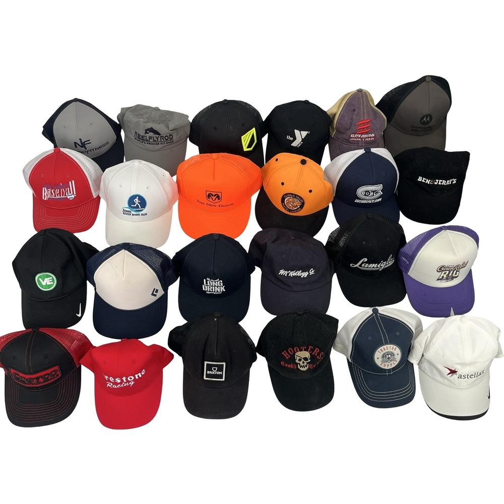 Mens Hat Lot Of 24 Advertising SnapBack Hats Trucker Mesh reseller wholesale lot